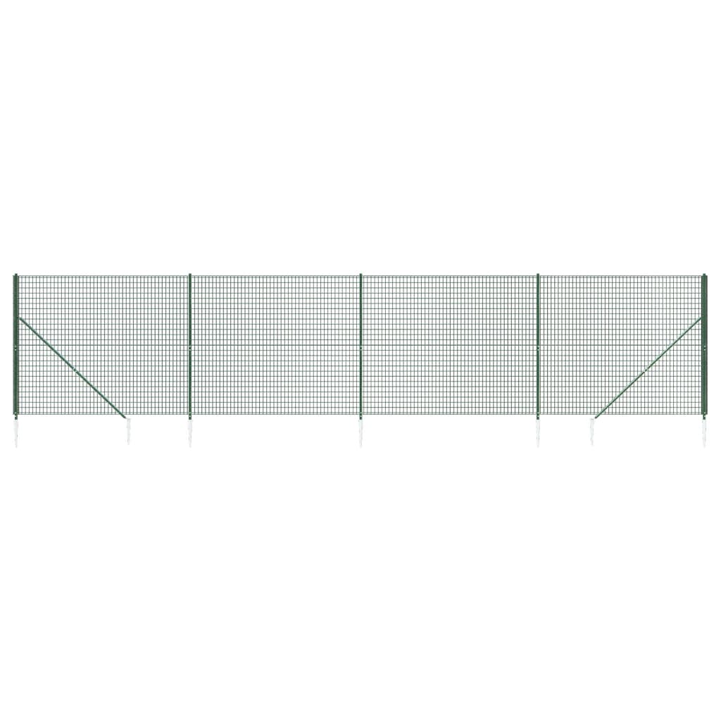 Vidaxl Drahtgitter FET mit Erdanker 1,4x10 m Grün