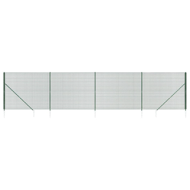 Vidaxl Drahtgitter FET mit Erdanker 1,4x10 m Grün