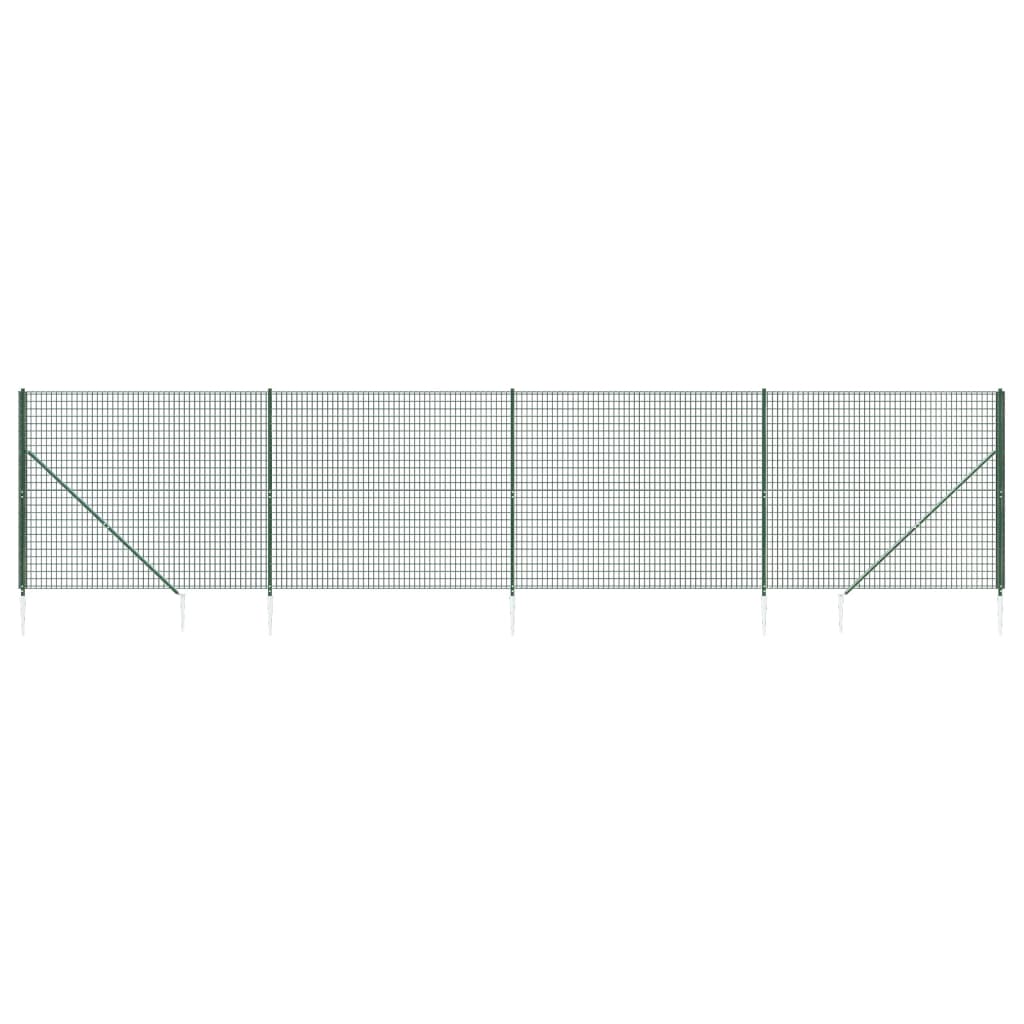Vidaxl Drahtgitter FET mit Bodenanker 1,6x10 m Grün