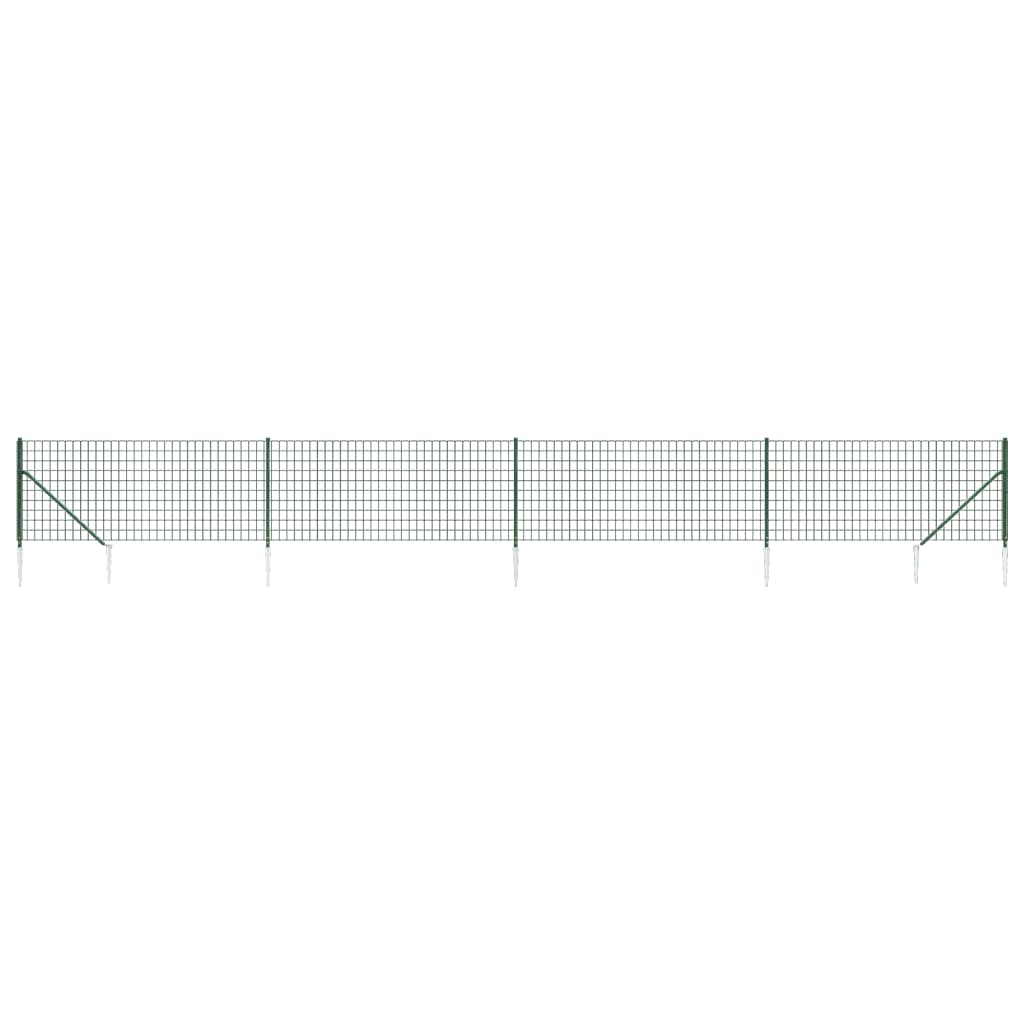 Vidaxxl Maschendrahtzaun mit Erdankern 1x10 m grün
