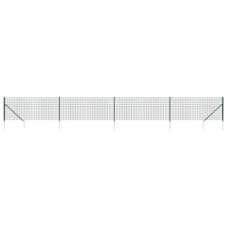 Vidaxxl Maschendrahtzaun mit Erdankern 1x10 m grün