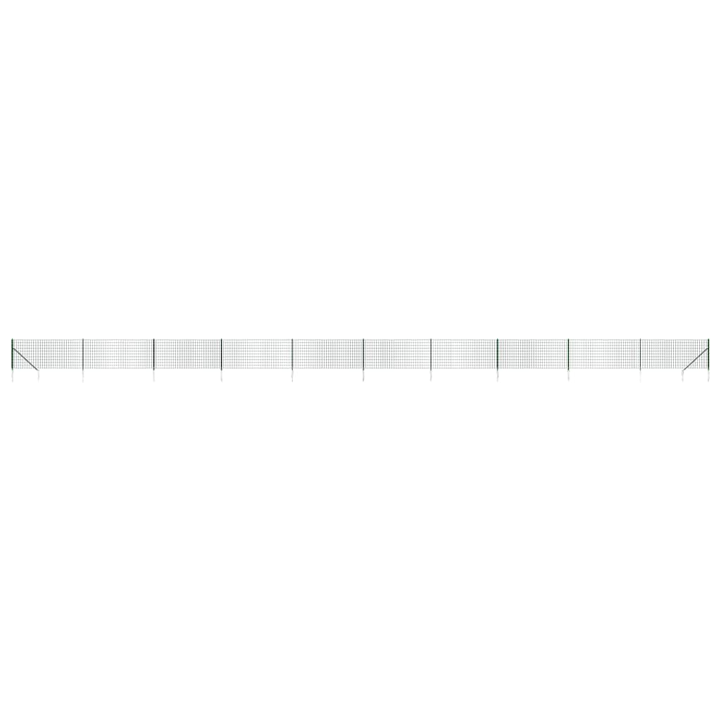 Vidaxl Drahtnetzzaun mit Erdanker 0,8 x 25 m grün