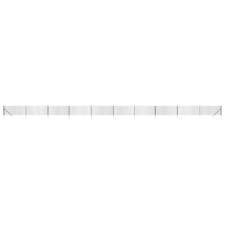 Vidaxl Drahtnetzzaun mit Erdanker 0,8 x 25 m grün