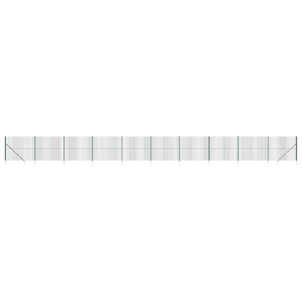 Vidaxl -Drahtnetzzaun mit Bodenanker 1,6x25 m grün