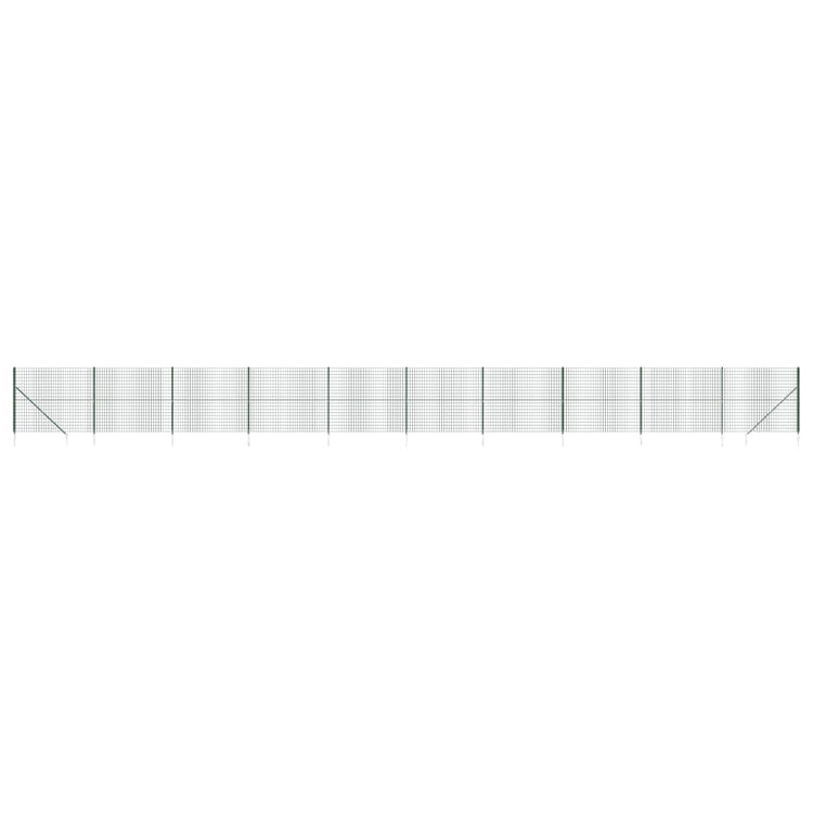 Vidaxl -Drahtnetzzaun mit Bodenanker 1,6x25 m grün