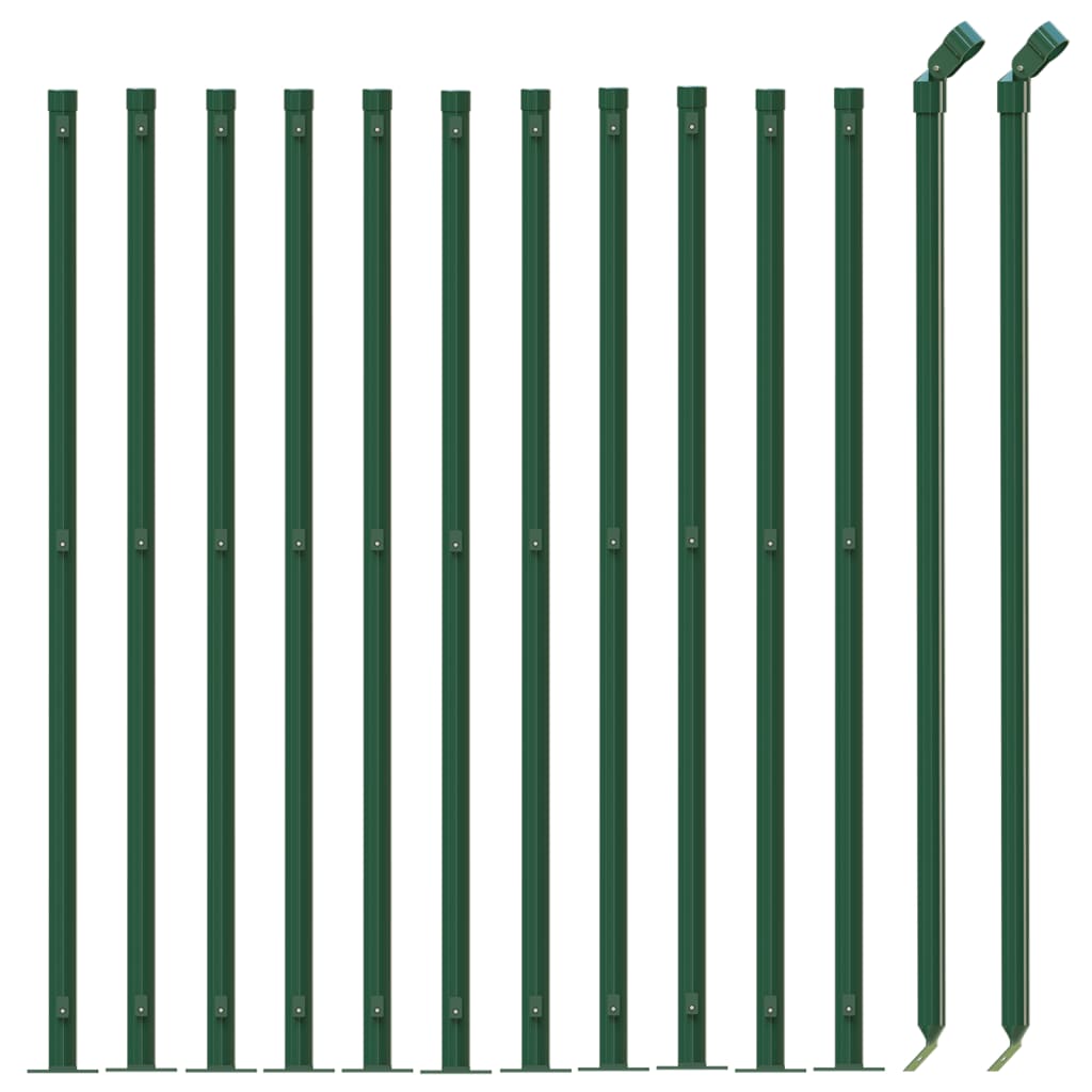Vidaxl Drahtnetzzaun mit FLENS 1x25 m Grün