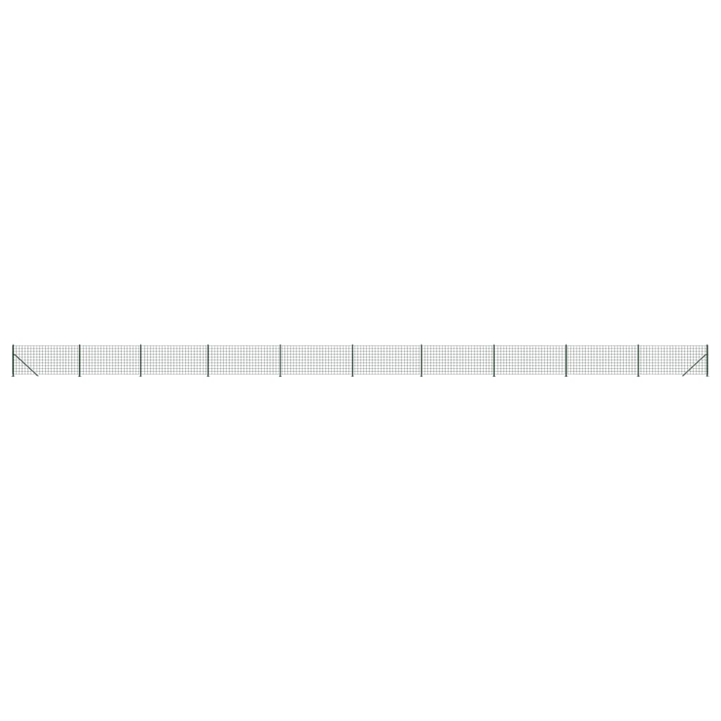 Vidaxl Drahtnetzzaun mit FLENS 1x25 m Grün