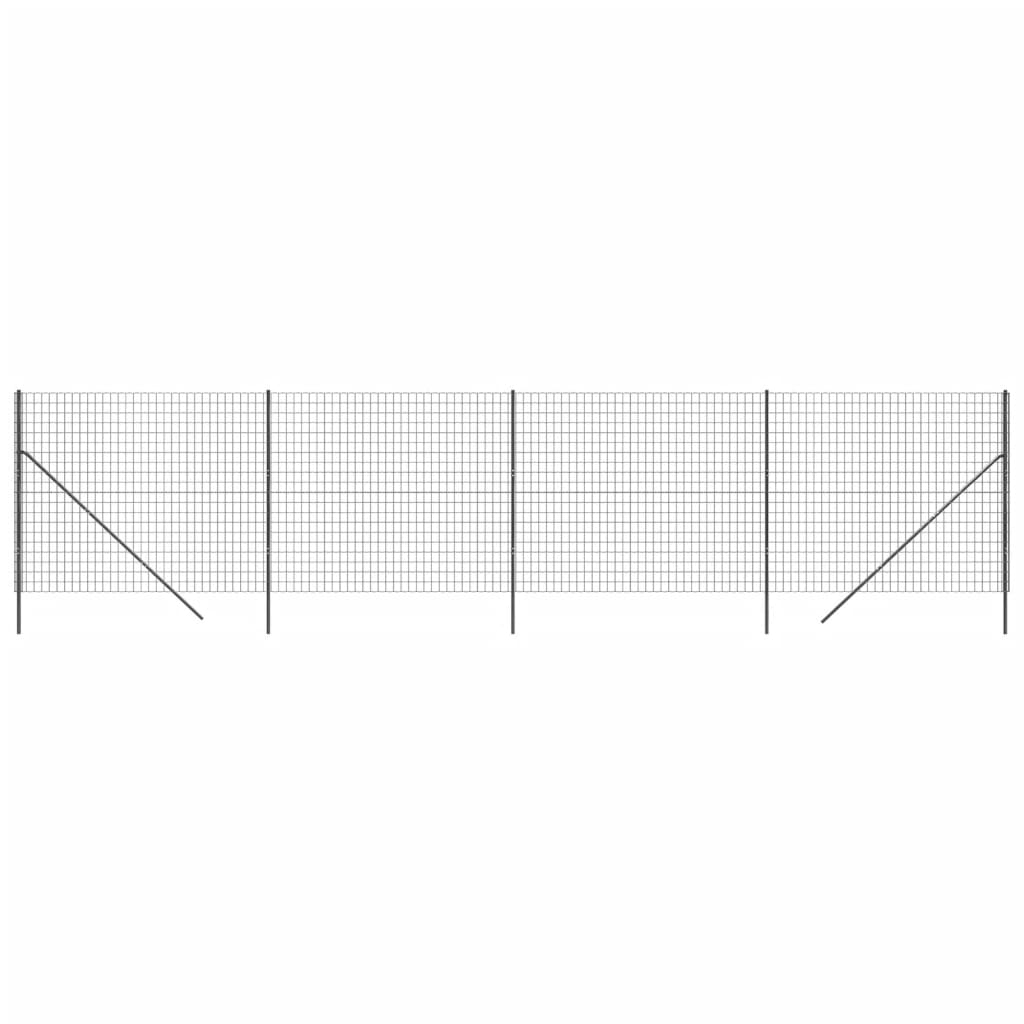 Vidaxl Drahtgitter FET 1,8 x 10 m verzinkter Stahl -Anthrazit -Verschärfen