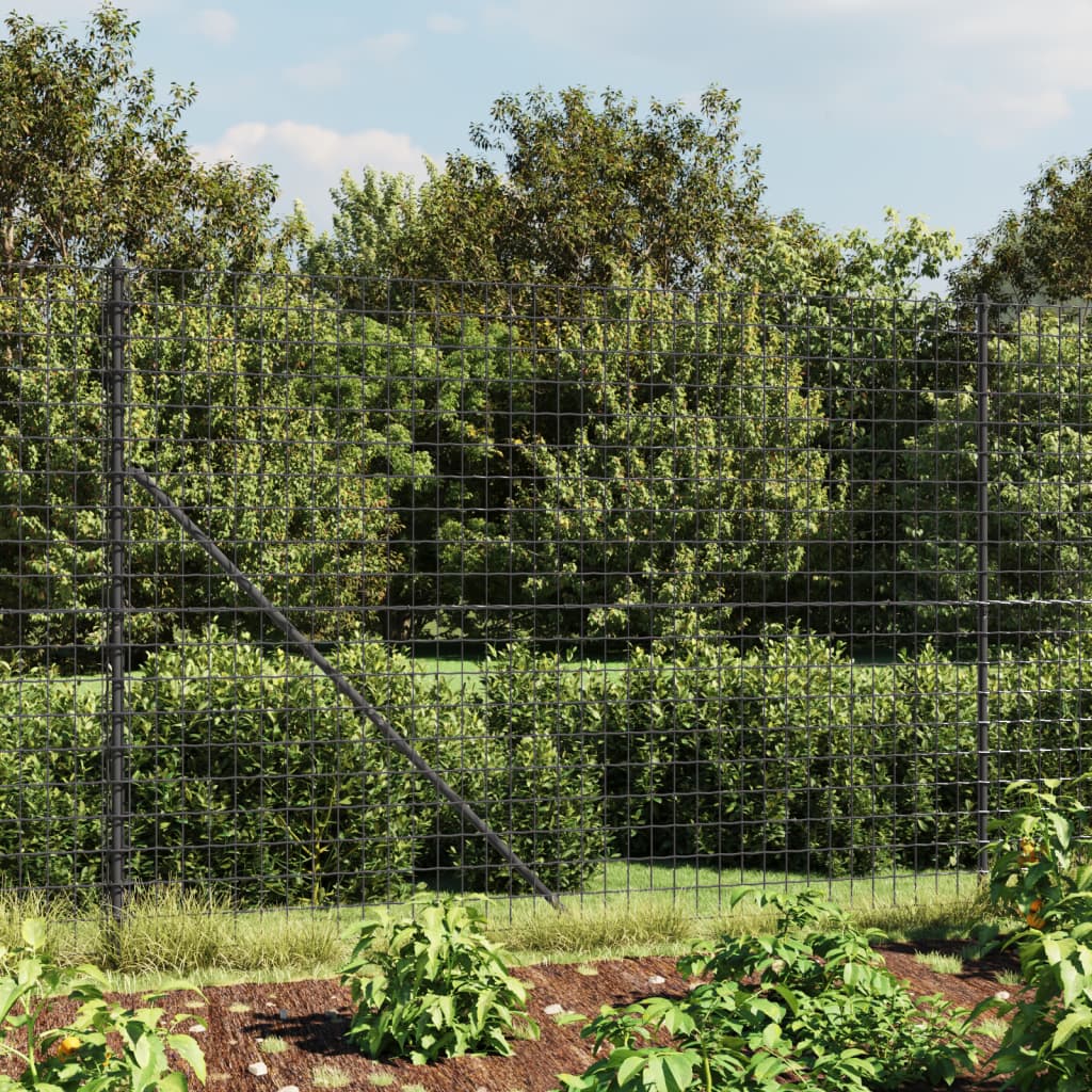 Vidaxl Drahtgitter FET 1,4x25 m verzinkter Stahl -Anthrazit -Verschärfen