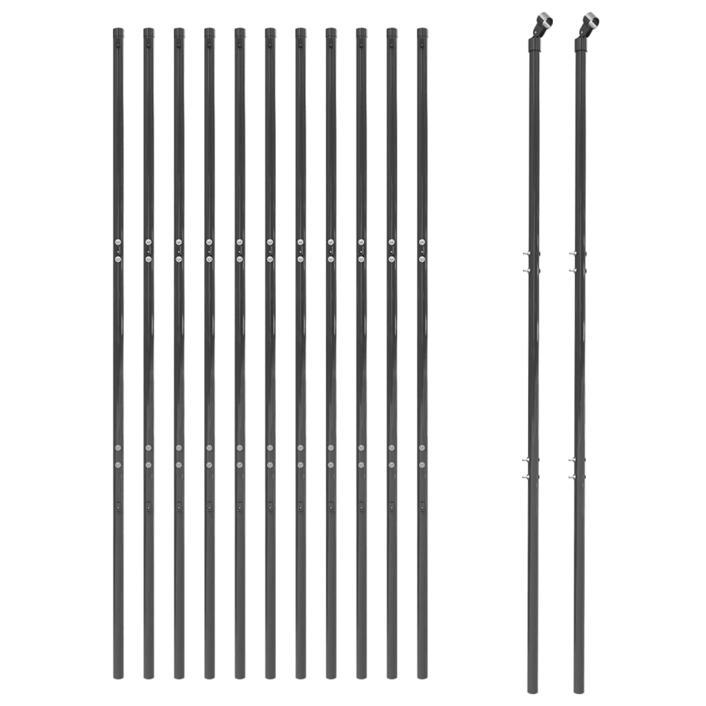 Vidaxl Drahtgitter FET 1,8x25 m verzinkter Stahl -Anthrazit -Verschärfen