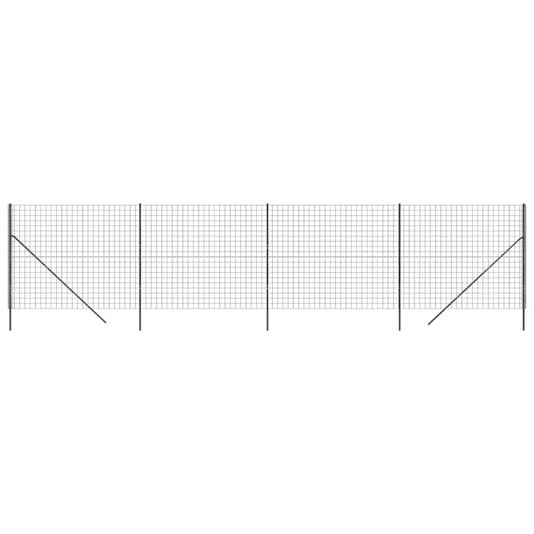 Vidaxl Drahtgitter FET 1,8 x 10 m verzinkter Stahl -Anthrazit -Verschärfen