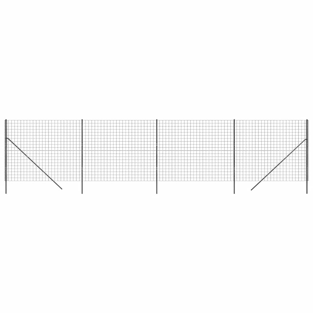 Vidaxl Drahtgitter FET 2,2 x 10 m verzinkter Stahl -Anthrazit -Verschärfen