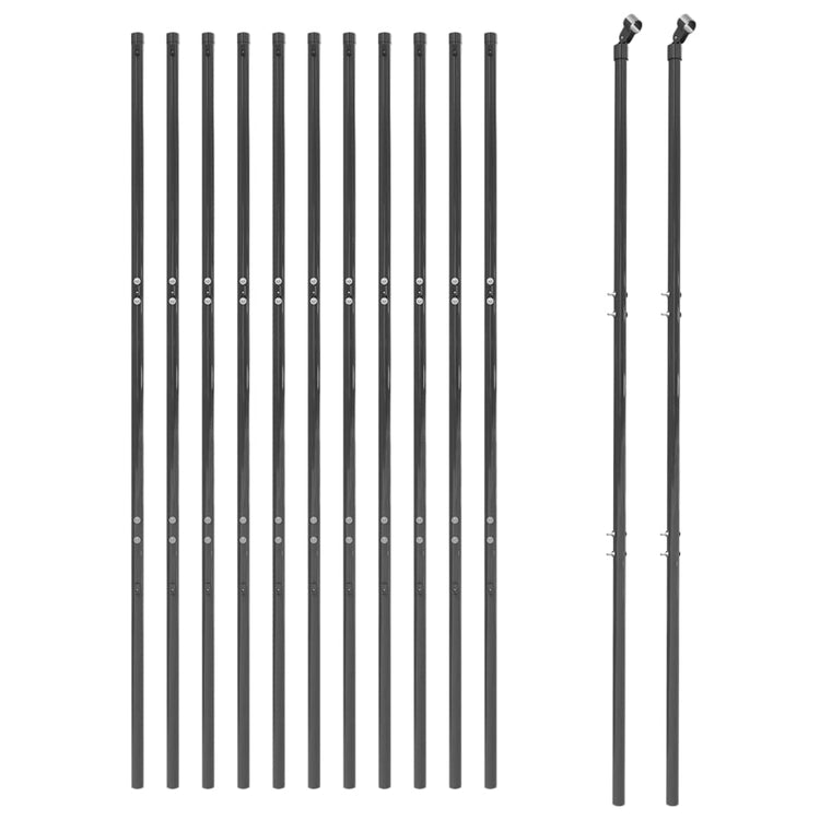 Vidaxl Drahtgitter FET 2x25 M verzinkte Stahl -Anthrazitfarbe