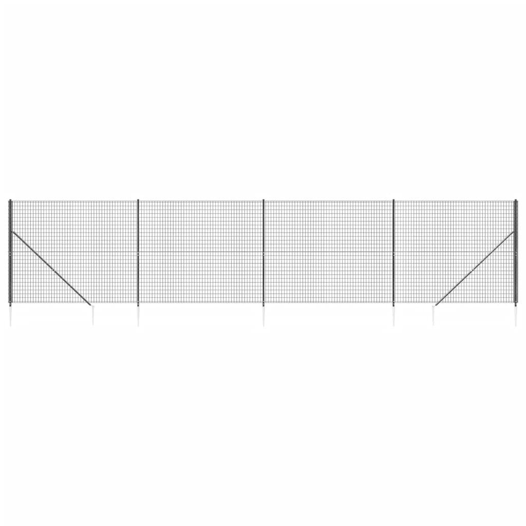 Vidaxl Drahtgitter FET mit gemahlenen Ankern 2,2 x 10 m Anthrazit -ausgelöst