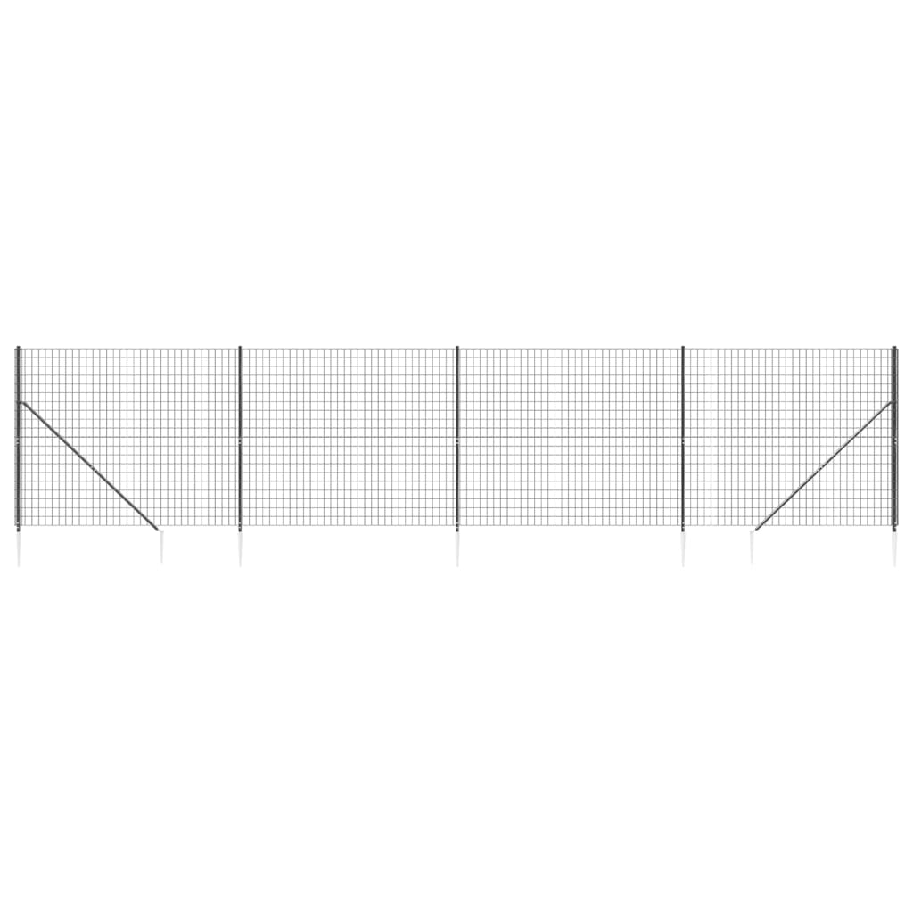 Vidaxl Drahtgitter FET mit gemahlenen Ankern 2x10 m Anthrazit -ausgelöst