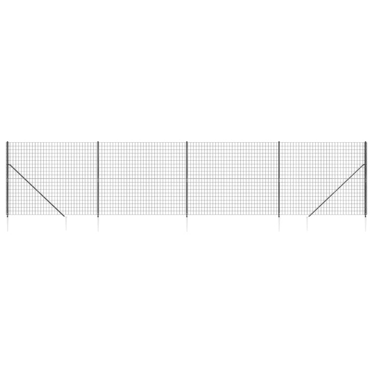 Vidaxl Drahtgitter FET mit gemahlenen Ankern 2x10 m Anthrazit -ausgelöst