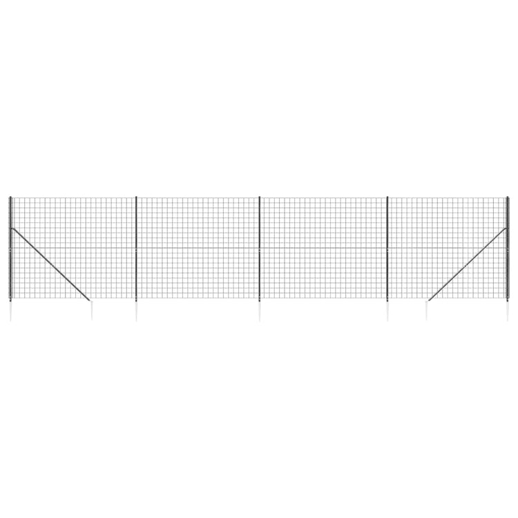 Vidaxl Drahtgitter FET mit gemahlenen Ankern 2x10 m Anthrazit -ausgelöst