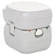 Vidaxl Camping Toilette tragbar 22+12 l HDPE Grau und Weiß
