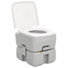 Vidaxl Camping Toilette tragbar 15+10 l HDPE Grau und Weiß