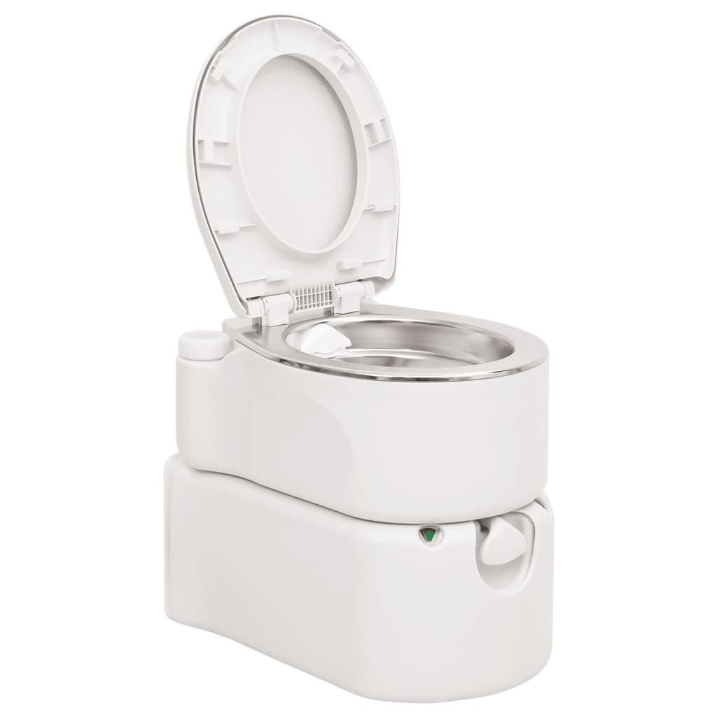 Vidaxl Campingtoilette integriert 24+17 l HDPE und weißer Stahl