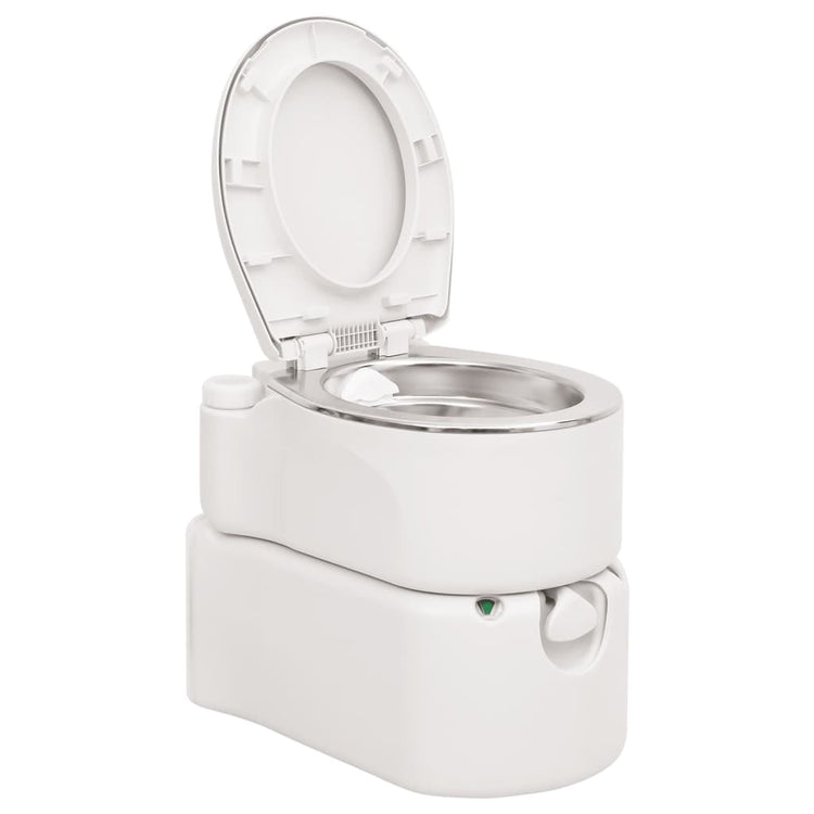 Vidaxl Campingtoilette integriert 24+17 l HDPE und weißer Stahl