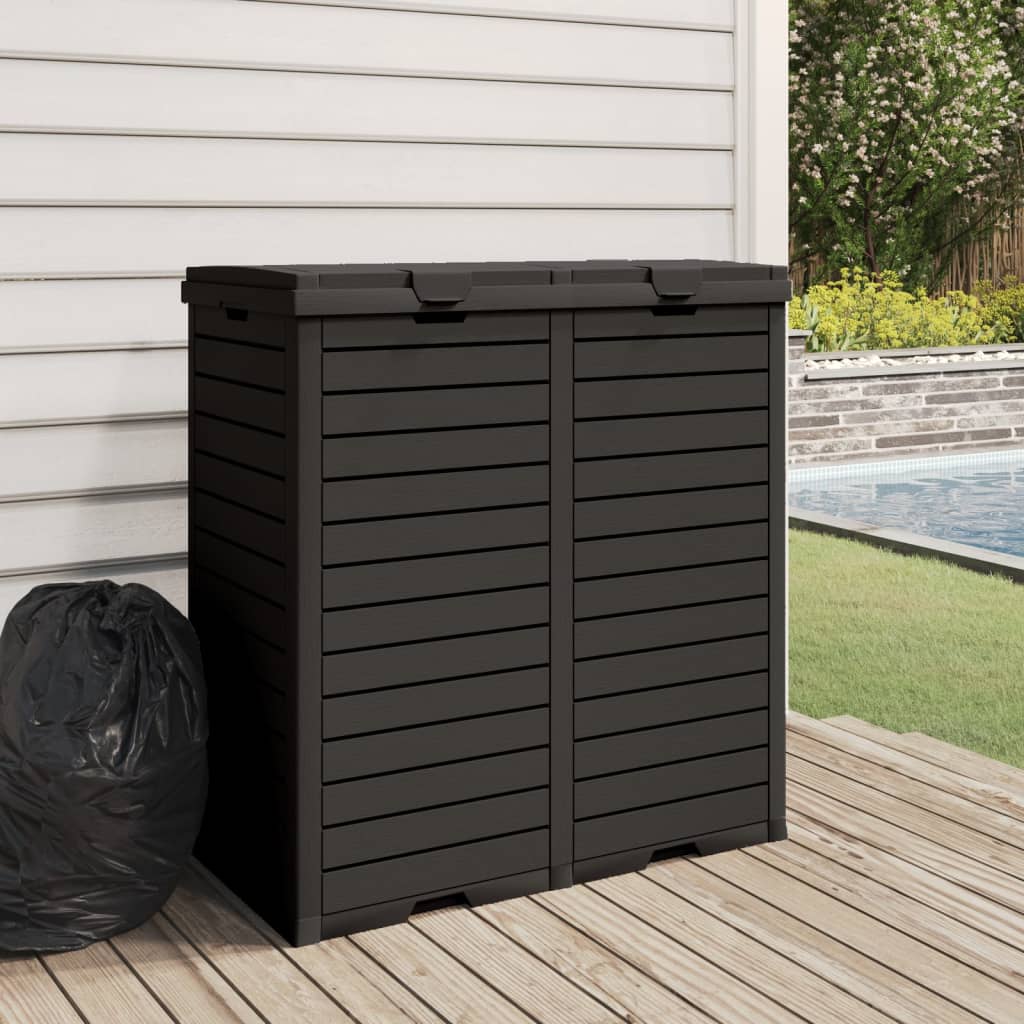 Vidaxl Mülldose für Garten 78x41x86 cm Polypropen Schwarz