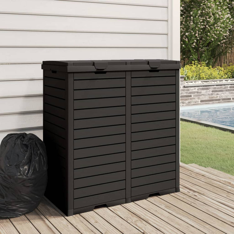 Vidaxl Mülldose für Garten 78x41x86 cm Polypropen Schwarz