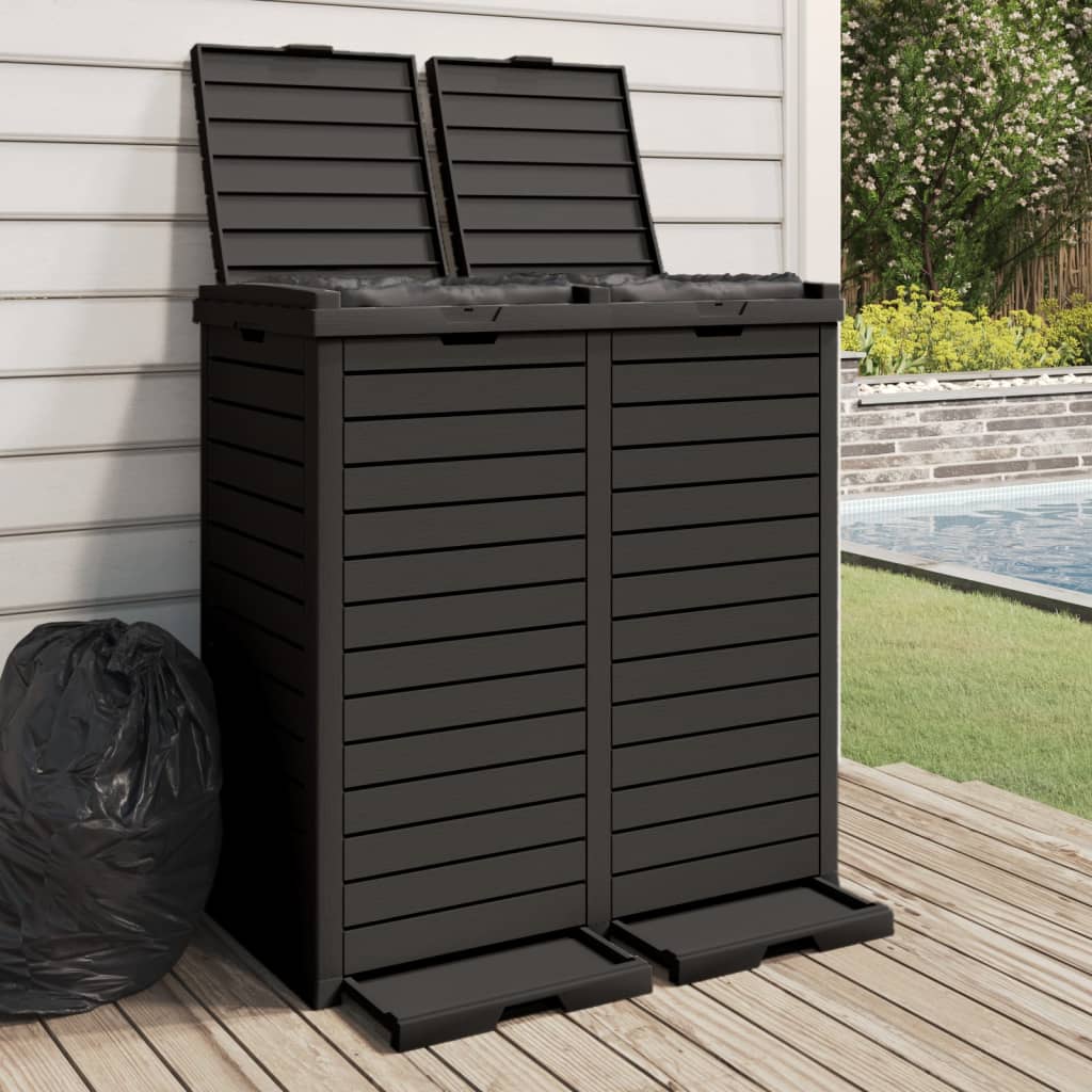 Vidaxl Mülldose für Garten 78x41x86 cm Polypropen Schwarz