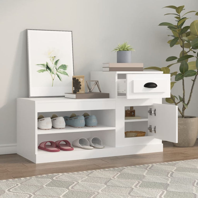 Vidaxl Schuhschrank 100x42x60 cm verarbeitetes Holz weiß