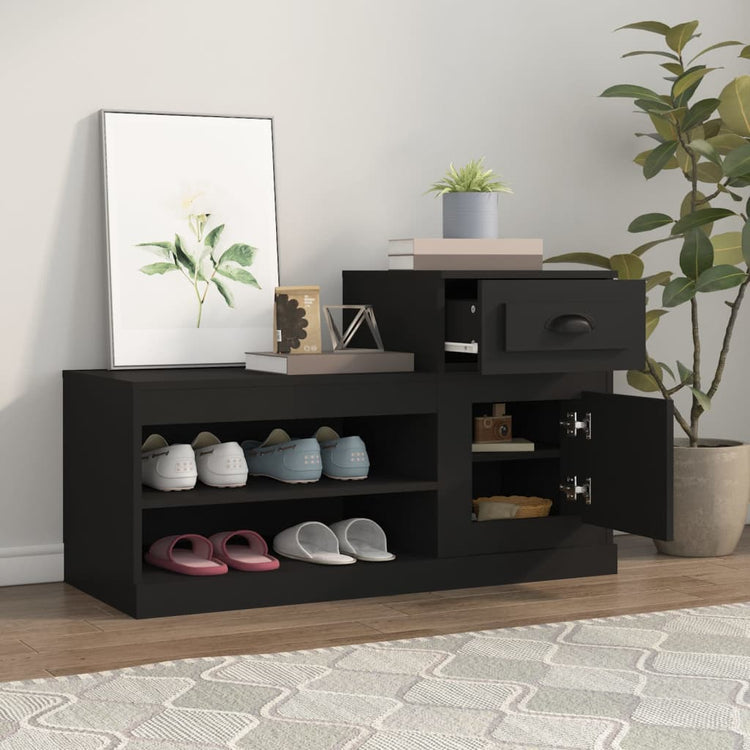 Vidaxl Schuhschrank 100x42x60 cm propertiertes Holzschwarz
