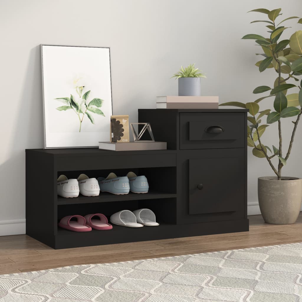 Vidaxl Schuhschrank 100x42x60 cm propertiertes Holzschwarz