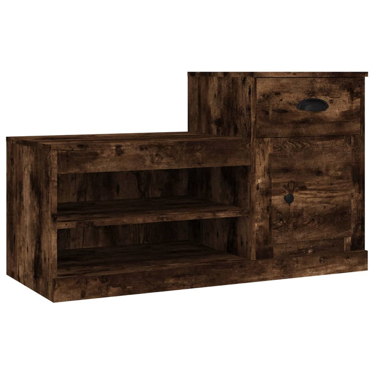 VIDAXL -Schuhschrank 100x42x60 cm Eigenschaften mit geräuchertem Eichenbaus befördert