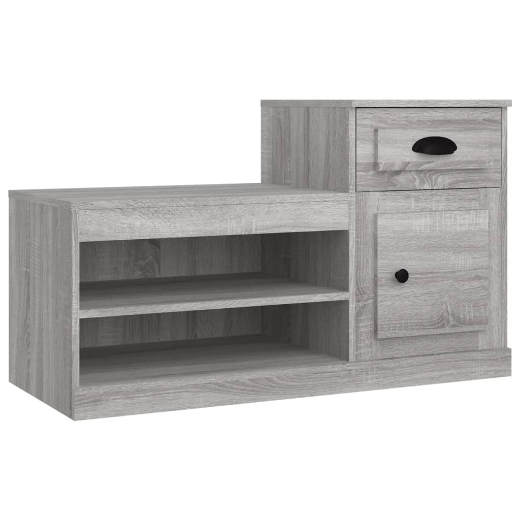 VIDAXL -Schuhschrank 100x42x60 cm propertiertes Holzgrau Sonoma Eiche Farbe