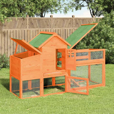 Vidaxl Chicken Coop 186.5x58,5x113 cm Festkiefer Kiefernbraun