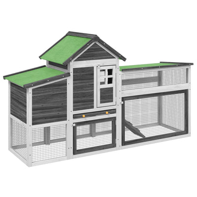 Vidaxl Chicken Coop 186.5x58.5x113 cm Festkiefergrau