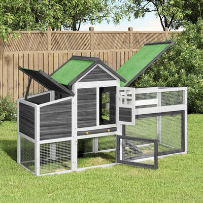 Vidaxl Chicken Coop 186.5x58.5x113 cm Festkiefergrau