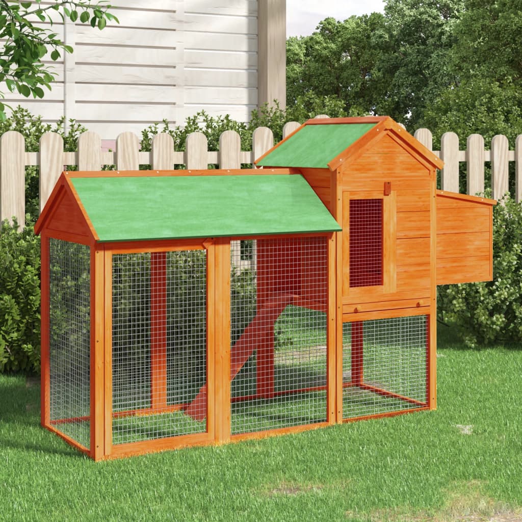 Vidaxl Chicken Coop 193x65x117 cm Festkiefernbraun