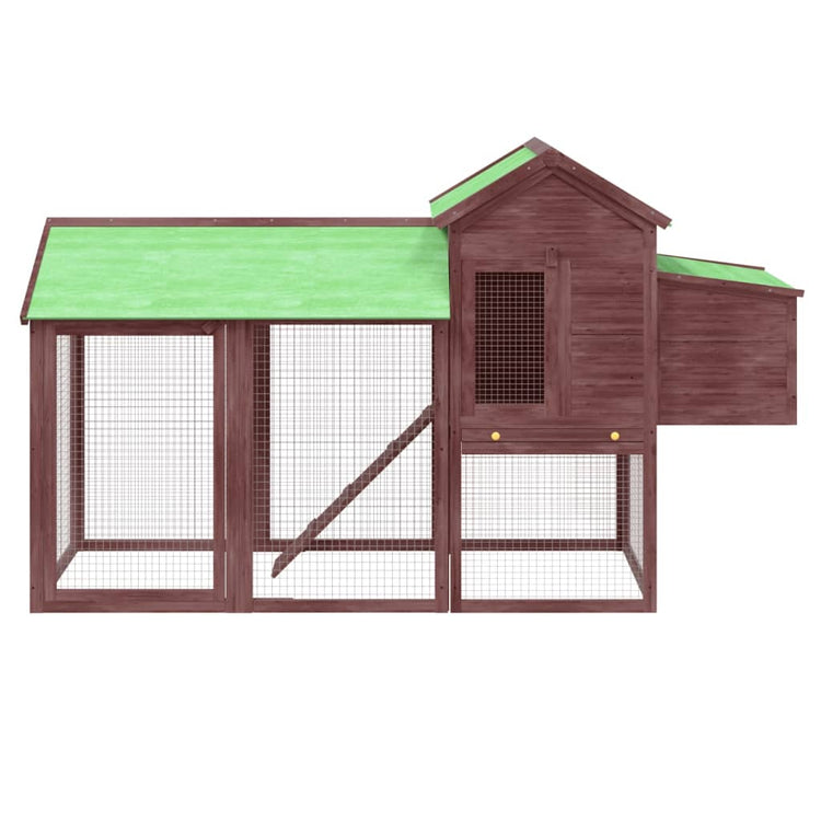 Vidaxl Chicken Coop 193x65x117 cm Festkiefer Mokka -Zylinder