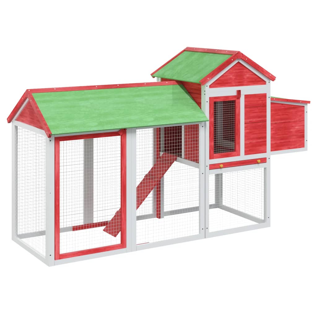 Vidaxl Chicken Coop 193x65x117 cm Festkiefer rot