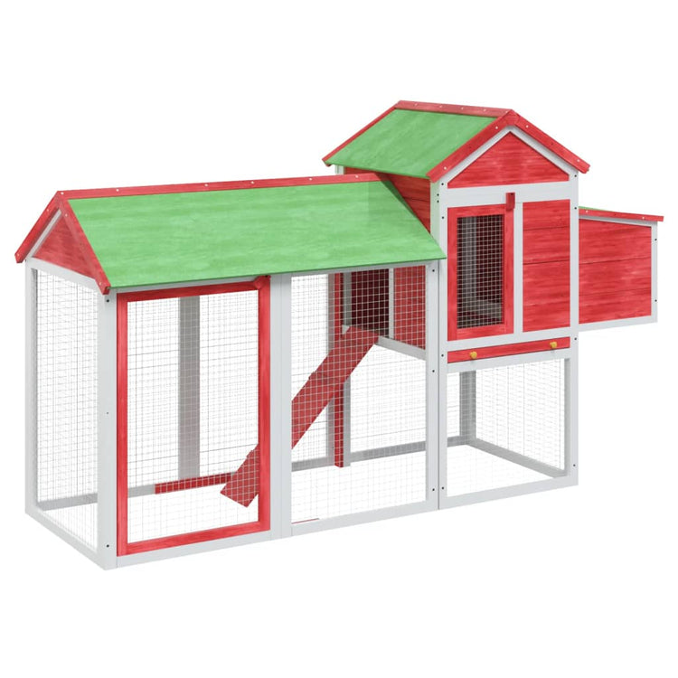 Vidaxl Chicken Coop 193x65x117 cm Festkiefer rot