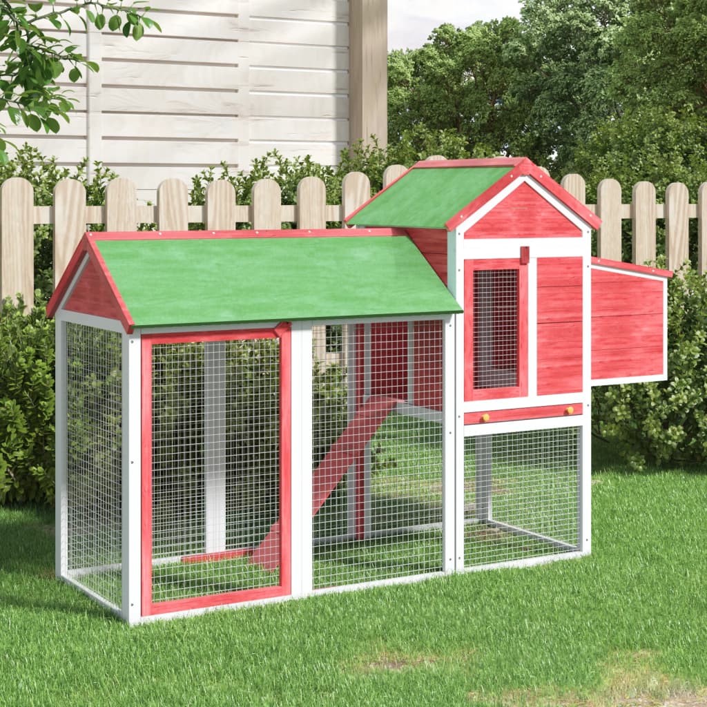 Vidaxl Chicken Coop 193x65x117 cm Festkiefer rot