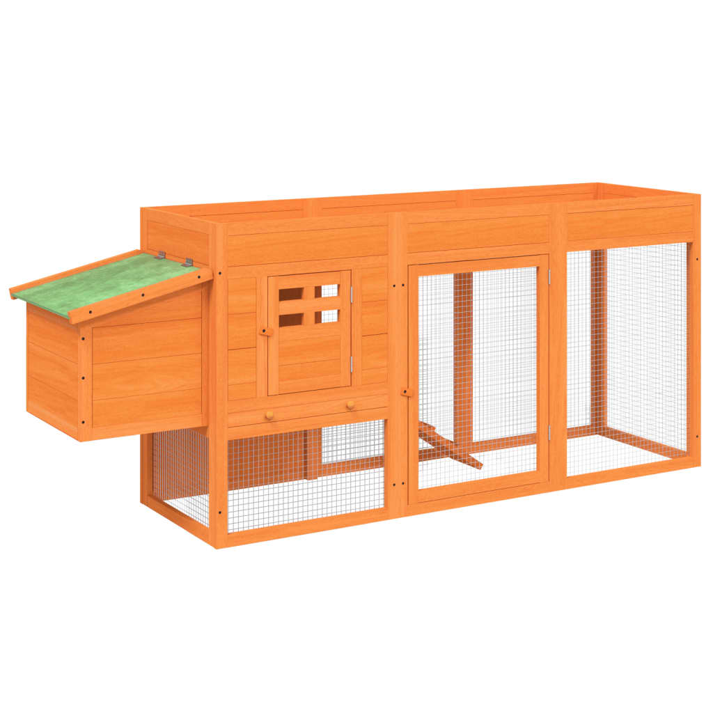 Vidaxl Chicken Coop 204x50x84 cm Festkiefernkiefernbraun