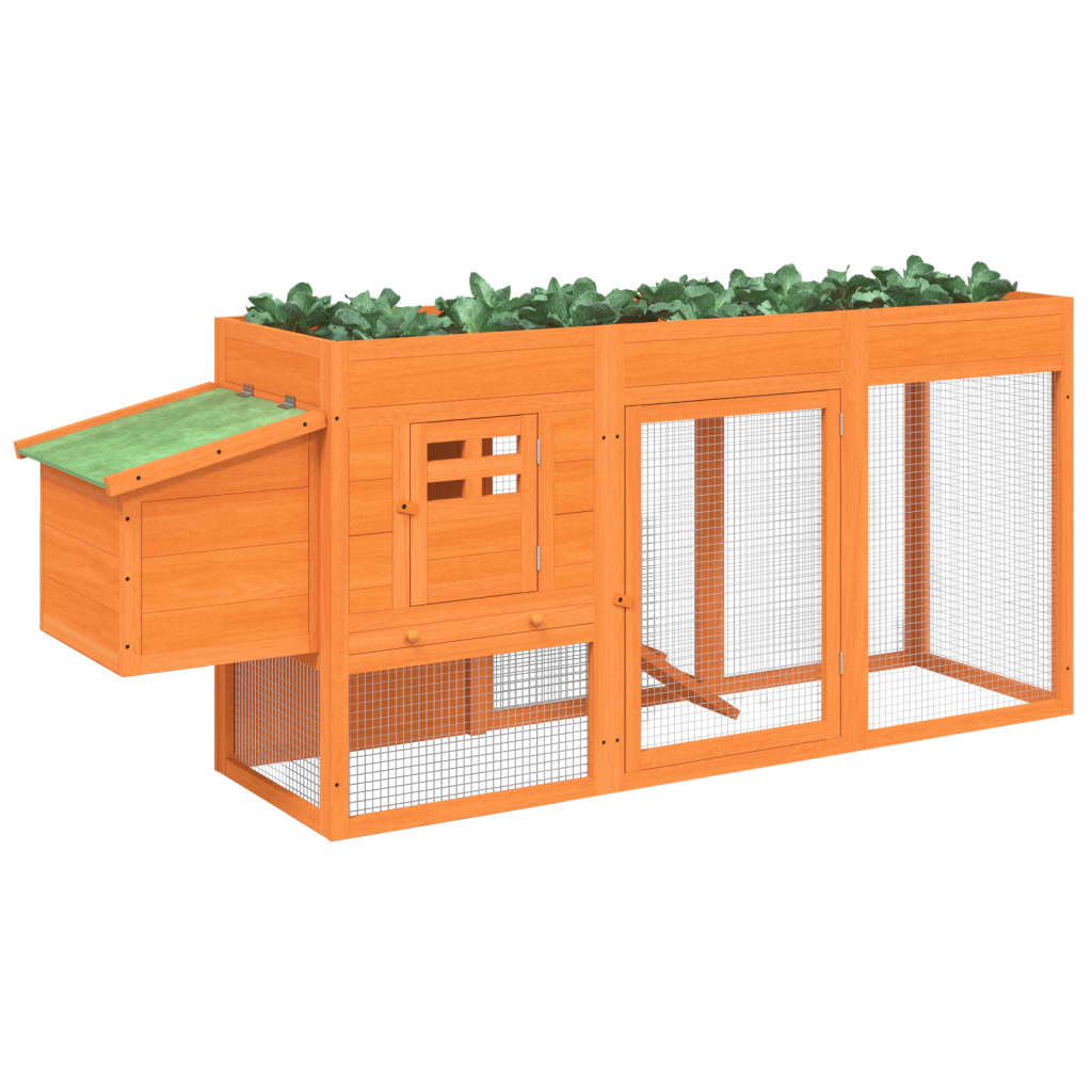 Vidaxl Chicken Coop 204x50x84 cm Festkiefernkiefernbraun