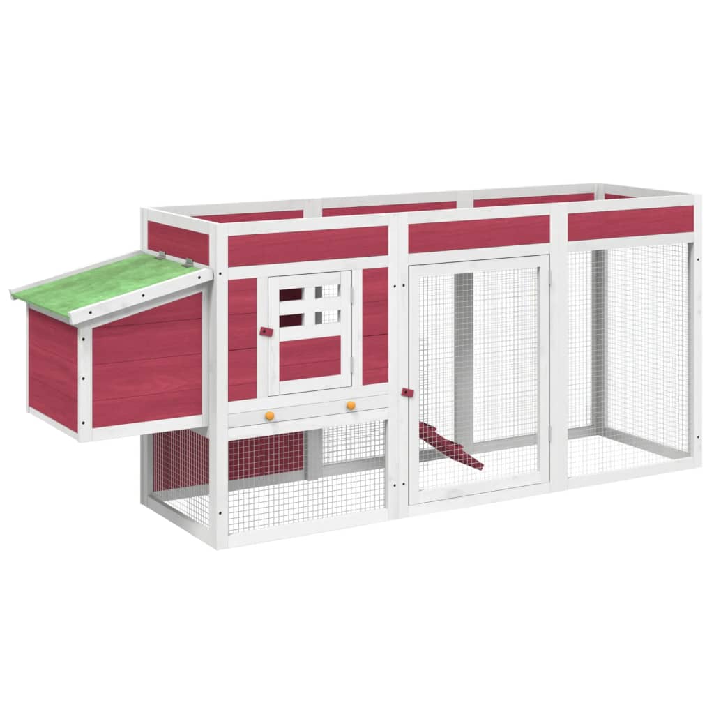 Vidaxl Chicken Coop 204x50x84 cm Festkiefer rot
