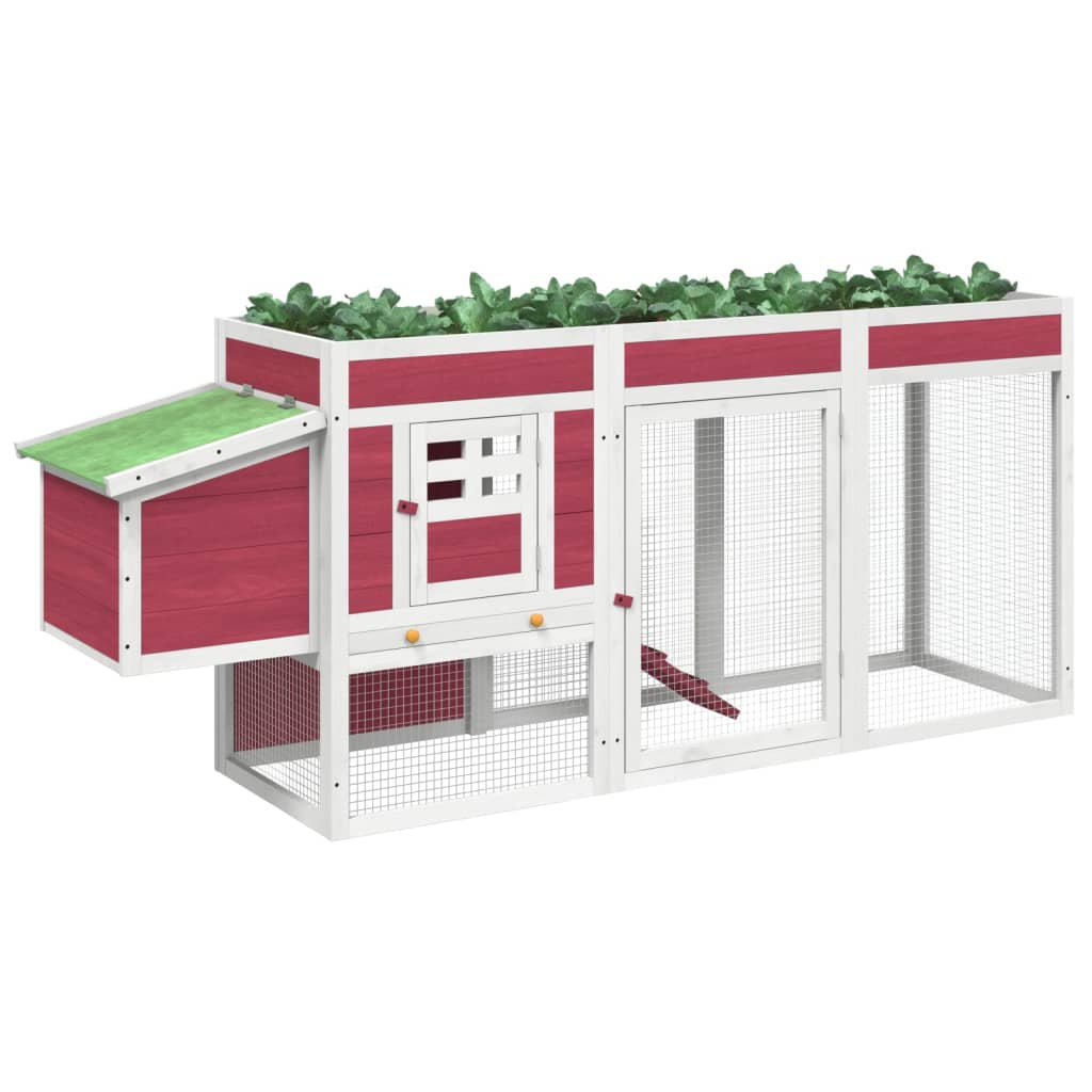 Vidaxl Chicken Coop 204x50x84 cm Festkiefer rot