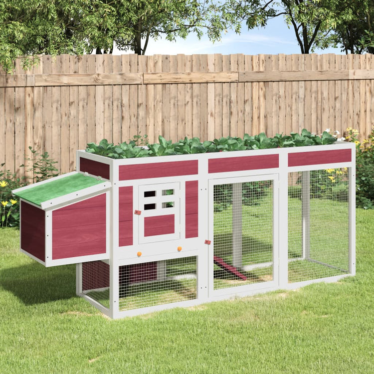 Vidaxl Chicken Coop 204x50x84 cm Festkiefer rot