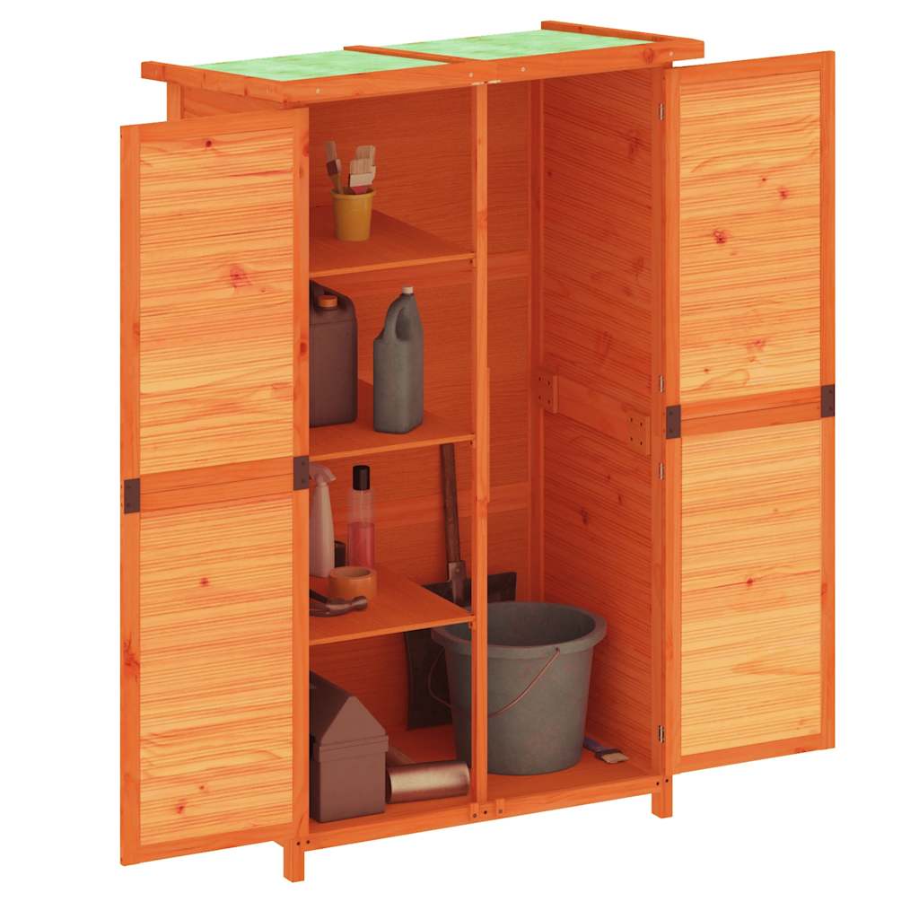Vidaxl Garden Shed 83x57x140 cm Festkiefernkiefernbraun