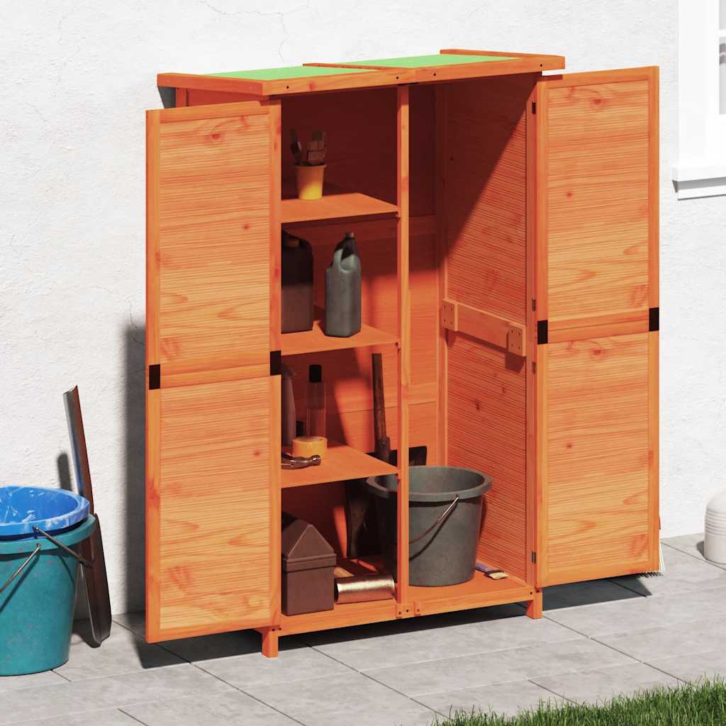 Vidaxl Garden Shed 83x57x140 cm Festkiefernkiefernbraun