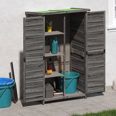Vidaxl Garden Shed 83x57x140 cm Festkieferngrau
