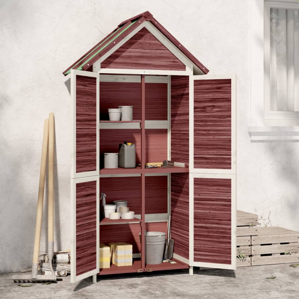 Vidaxl Garden Shed 89x52.5x175 cm Festkiefer Mokka -Colored